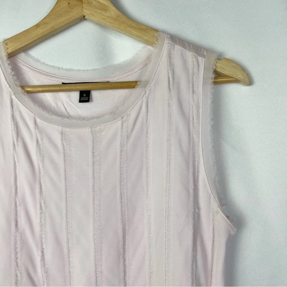 Banana Republic Pale Pink Pleated Front Sleeveless Blouse S - Picture 3 of 3